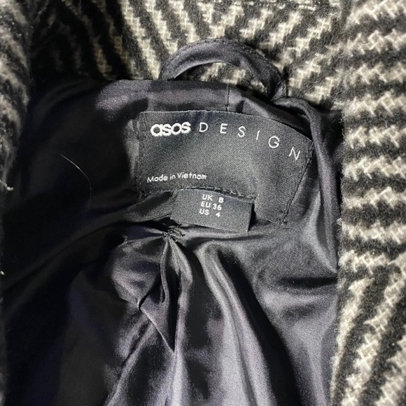 ASOS oversized Herringbone coat. size 4 NWOT - Picture 6 of 7